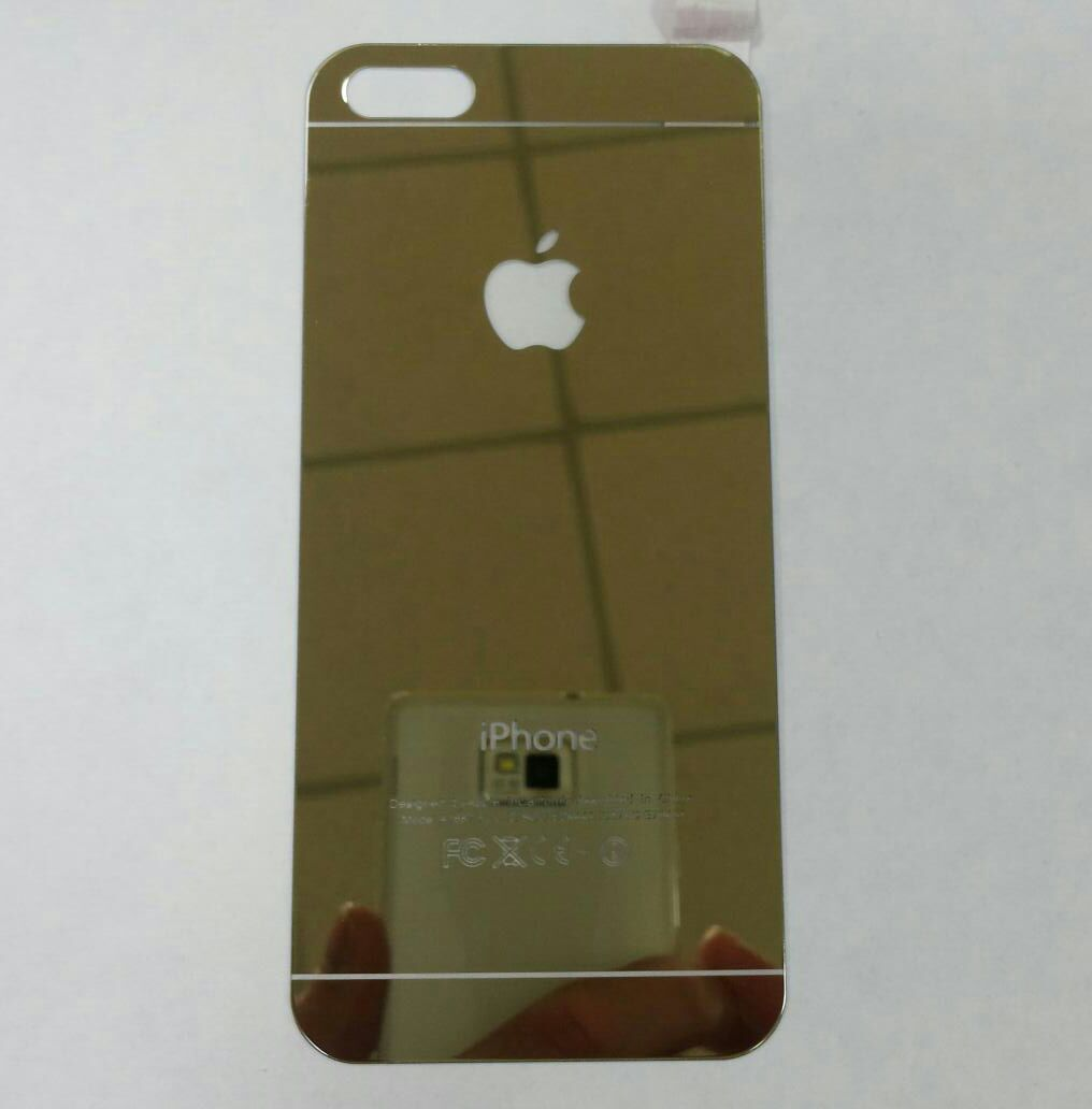 Стекло защитное для iPhone 5/5s золото-зеркало, заднее