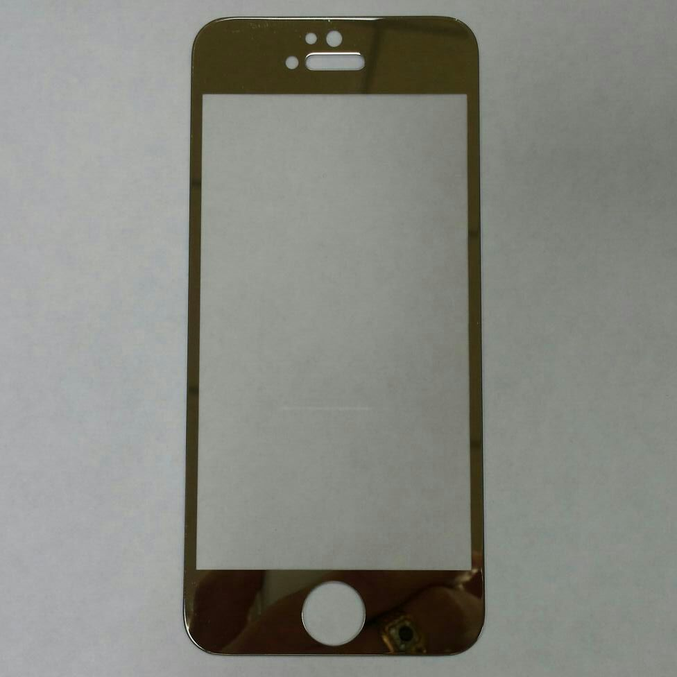 Стекло защитное для iPhone 5/5s золото-зеркало, перед, 2D