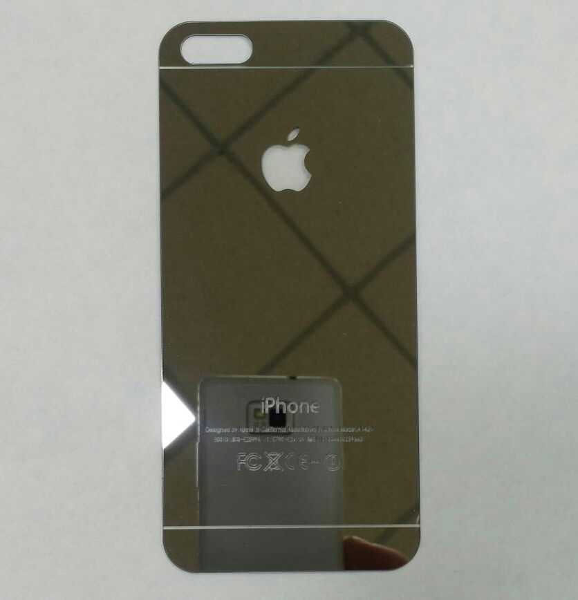 Стекло защитное для iPhone 5/5s серебро-зеркало, заднее.