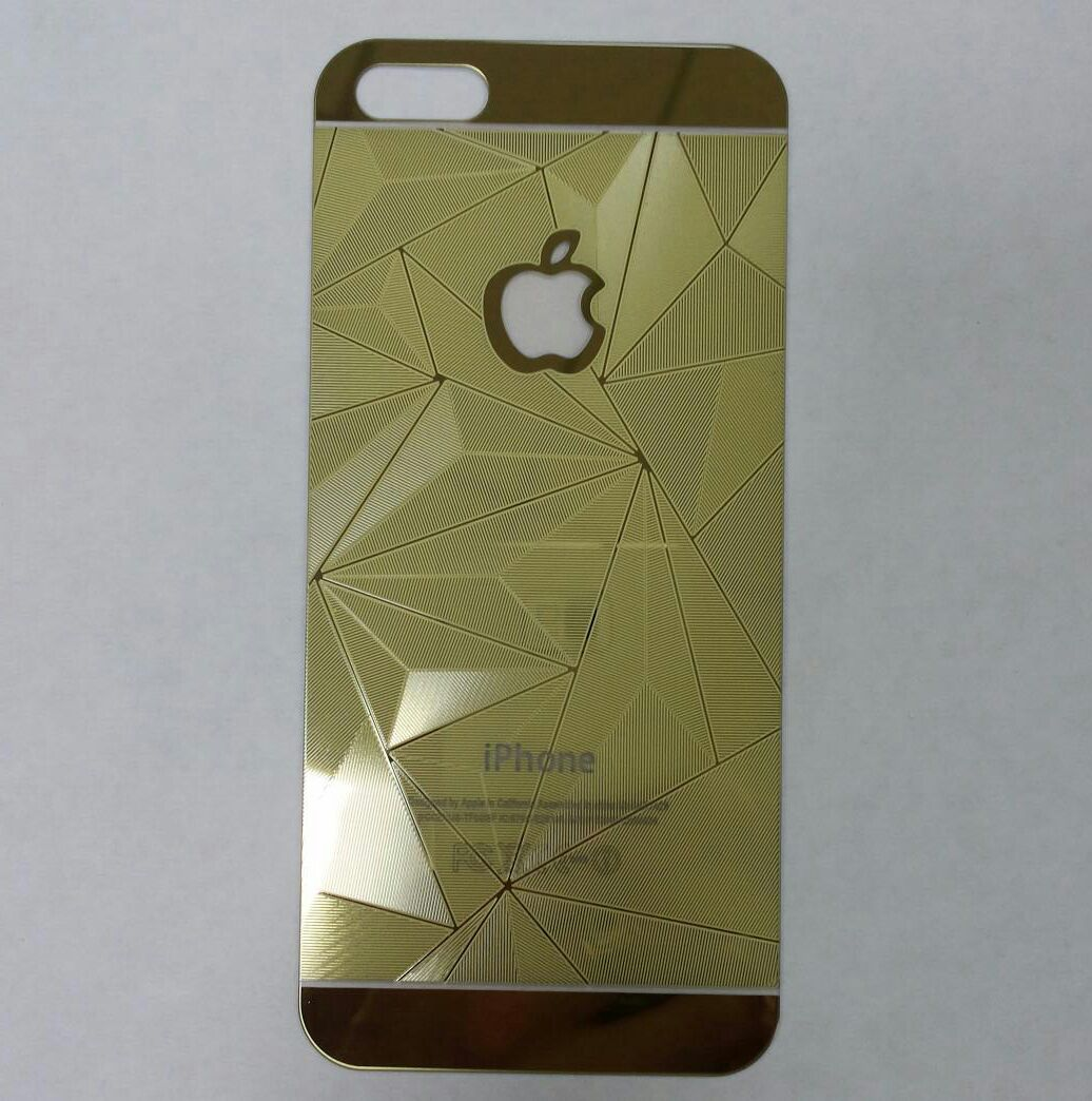 Стекло защитное для iPhone 5/5s золото-узор, заднее.