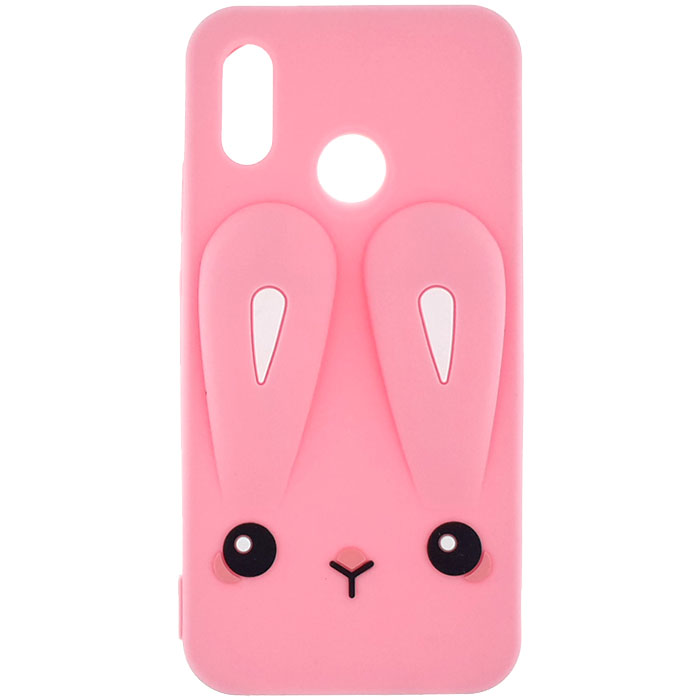 Xiaomi 8 SE. Накладка, силиконовый персонаж, Заяц, розовый