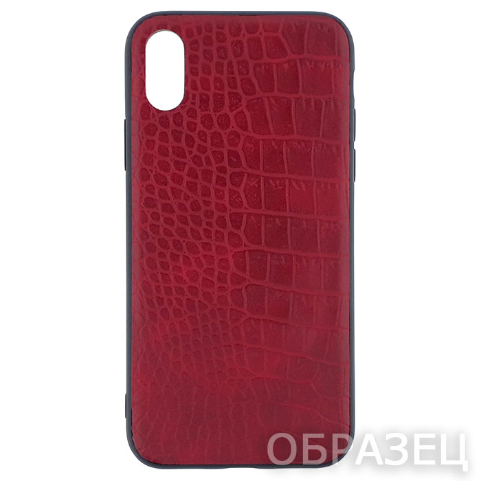 Samsung Note 9. Накладка, силикон, Crocodile Leather, красный