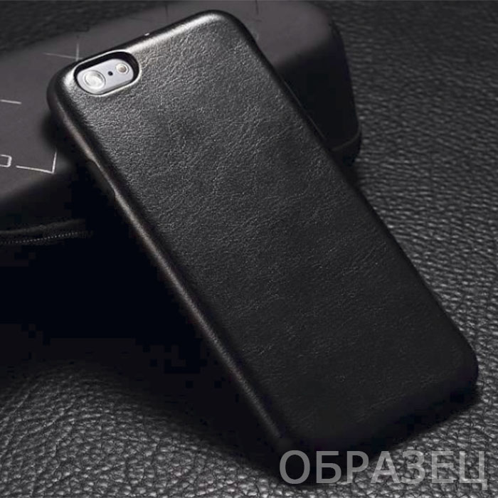 iPhone XS. Накладка, Armor Leather, черный