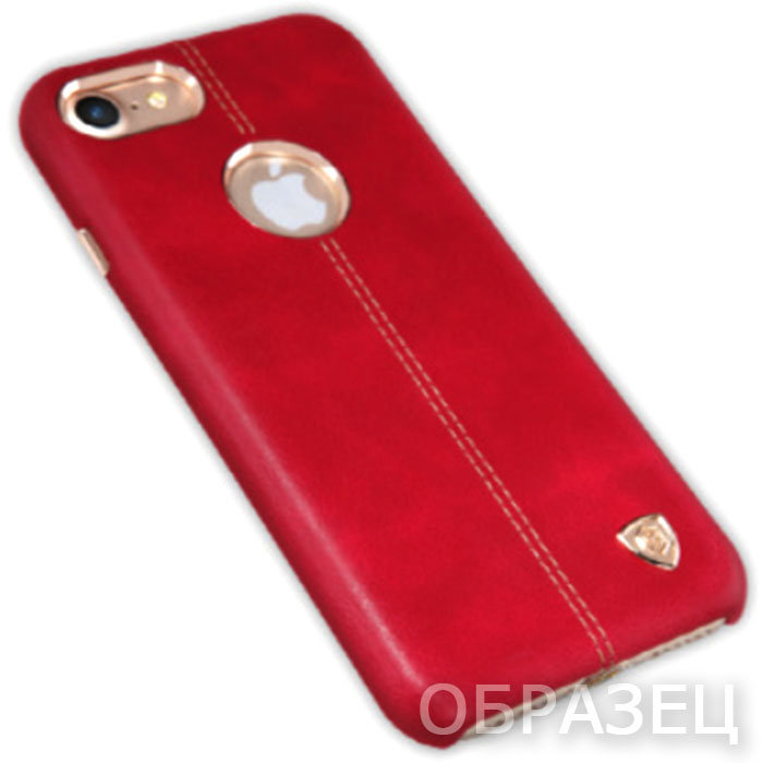 iPhone XS. Накладка, Nillkin, экокожа, красный и золотой