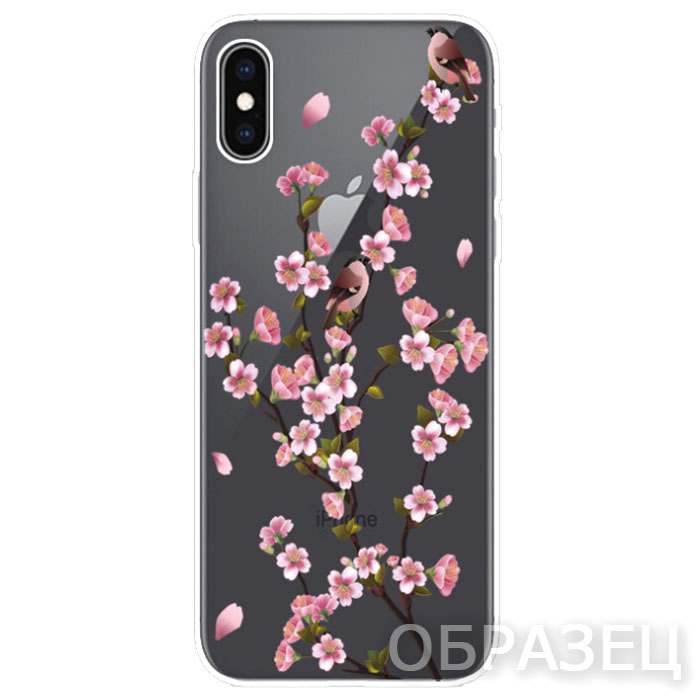 Xiaomi Pocophone F1. Накладка, силикон, Simple Print, Сакура