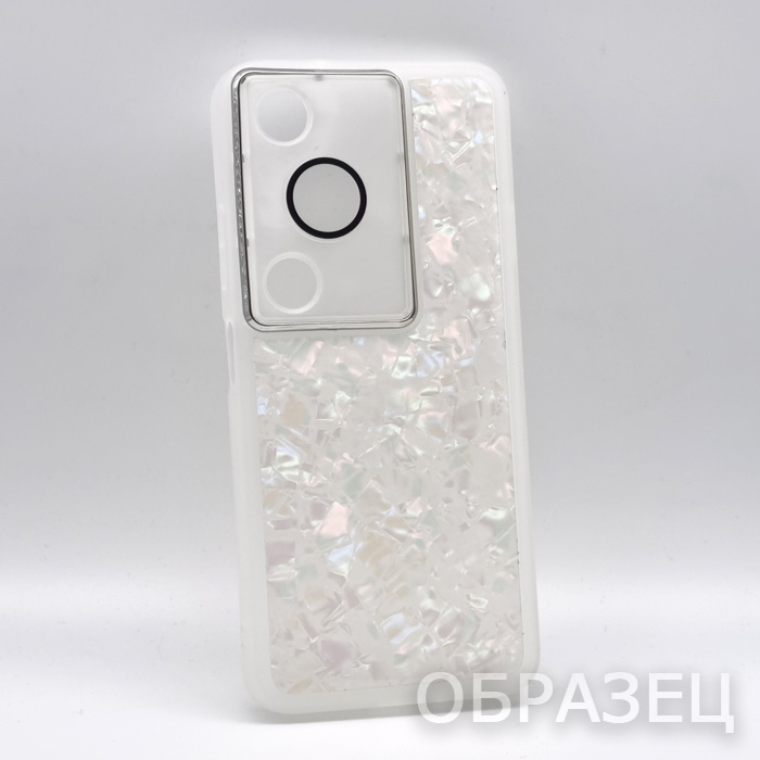 Huawei Honor 8X. Накладка, Simple Marble, белый