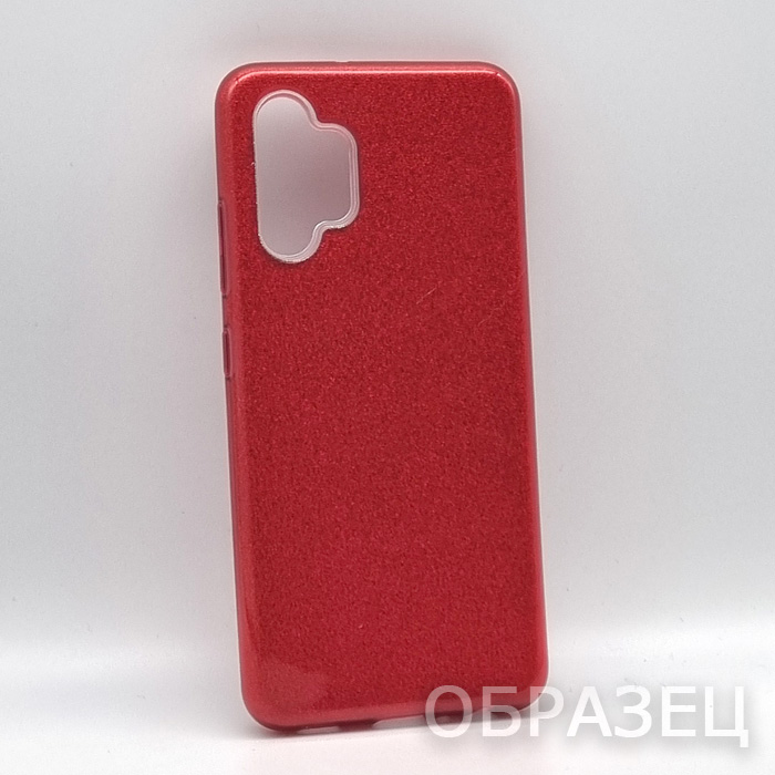 Xiaomi 8 Lite. Накладка, силикон, пластик, блестки, красный