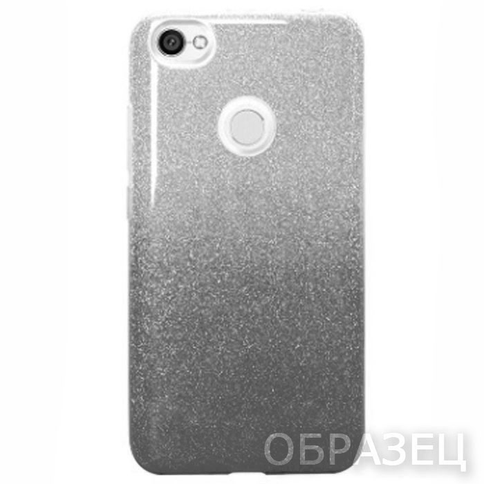 Samsung S10, Накладка, силикон, пластик, блестки, черный и серебристый