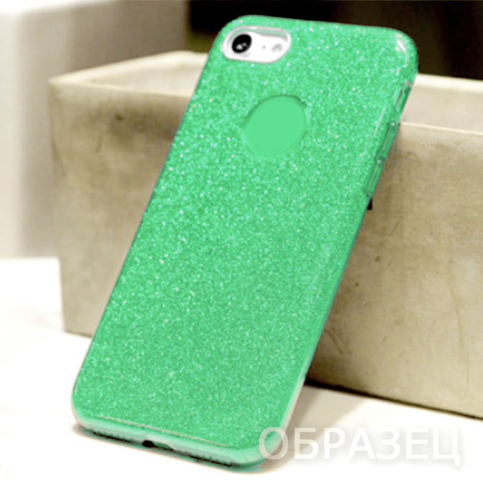Samsung A10. Накладка, силикон, пластик, блестки, зеленый