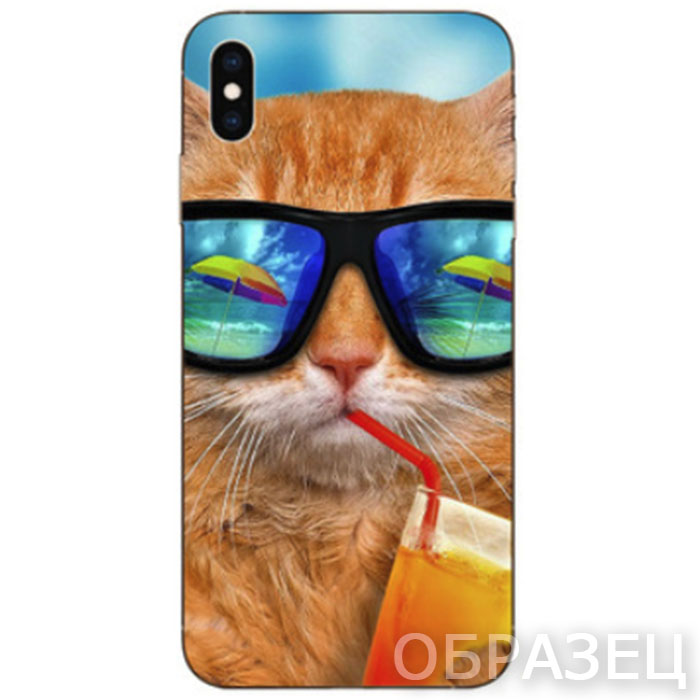 Huawei Y9 2019. Накладка, силикон, Simple Print, Cat Summer