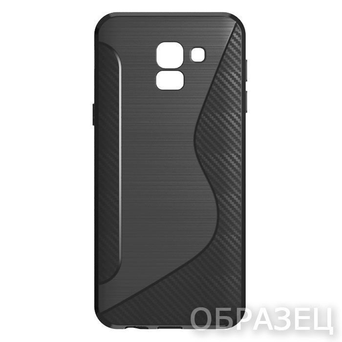 Samsung S10 5G. Накладка, силикон, тип S, карбон, черный