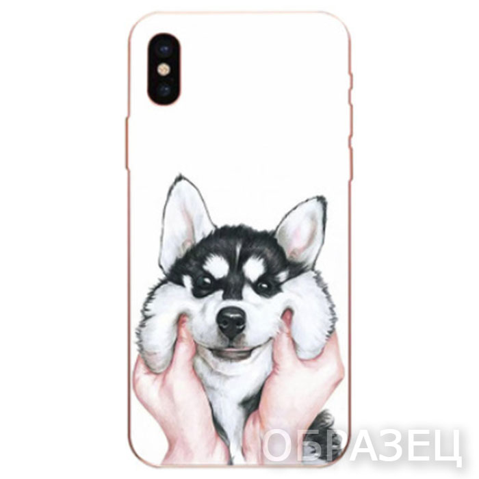 Xiaomi Play. Накладка, силикон, Simple Print, Хаски