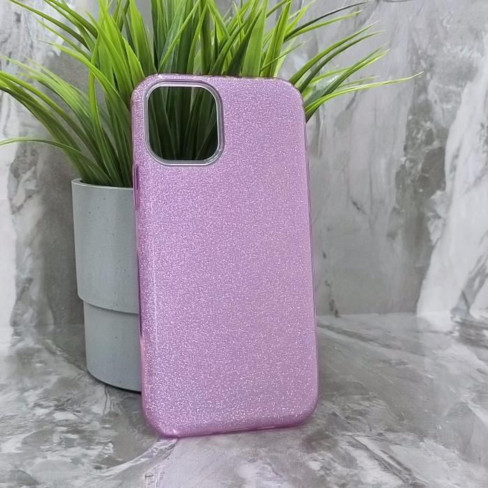 iPhone 11 Pro. Накладка, силикон, пластик, блестки, фиолетовый