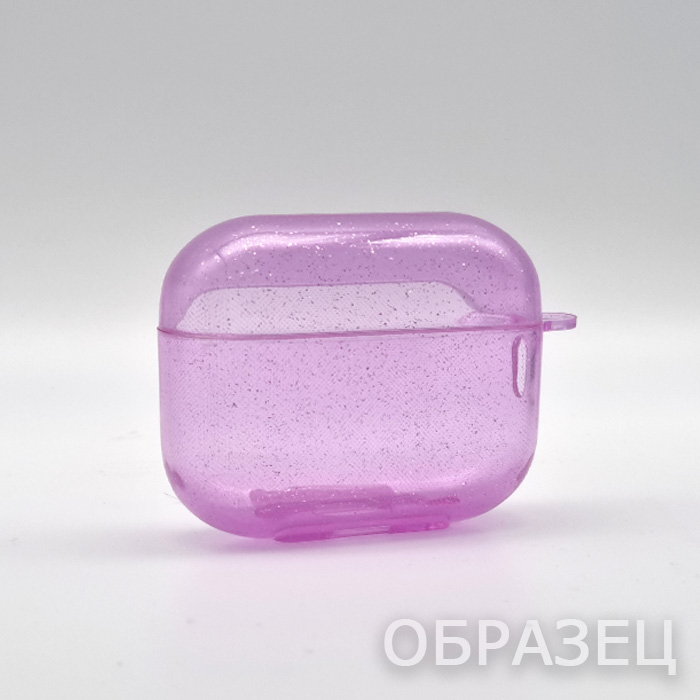 Чехол для Apple AirPods 1/2, Simple Shine, блестки, фиолетовый