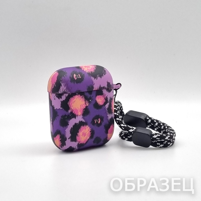 Чехол для Apple AirPods 1/2, силикон, Luxo, леопард розовый