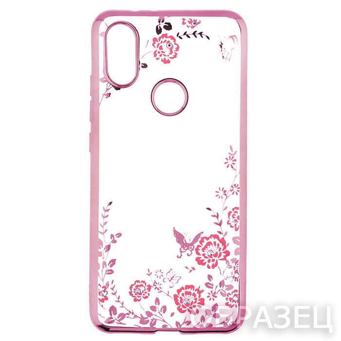 Samsung A10s. Накладка, силикон, Secret Garden, розовое золото