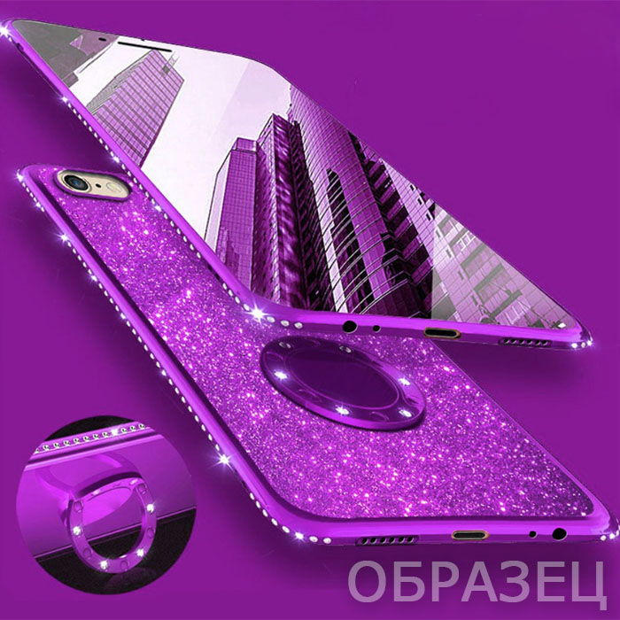 Xiaomi 9 Lite. Накладка, силикон, Fashion Ring, фиолетовый