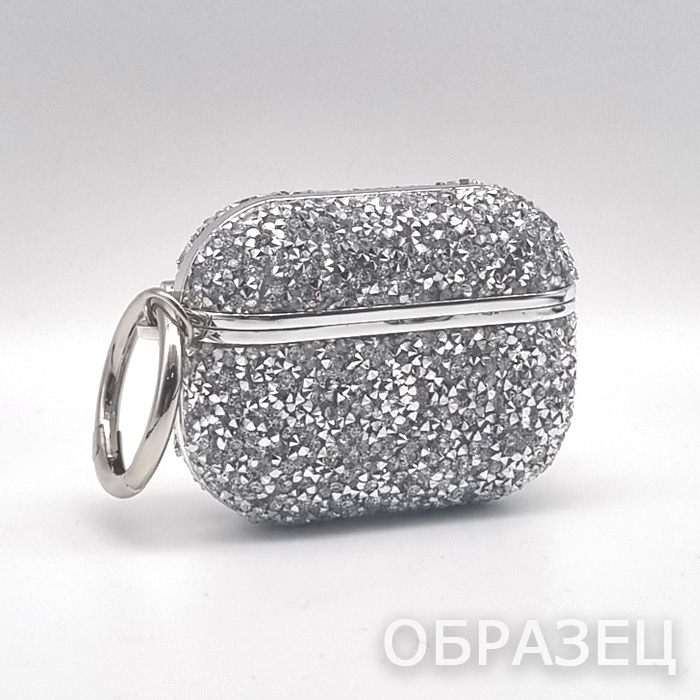 Чехол для AirPods Pro/Pro 2, Many Diamonds, пластик, серебристый
