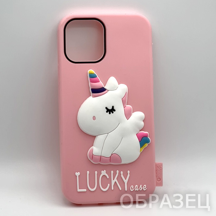 Samsung A01. Накладка, Lucky Case, Единорог, розовый