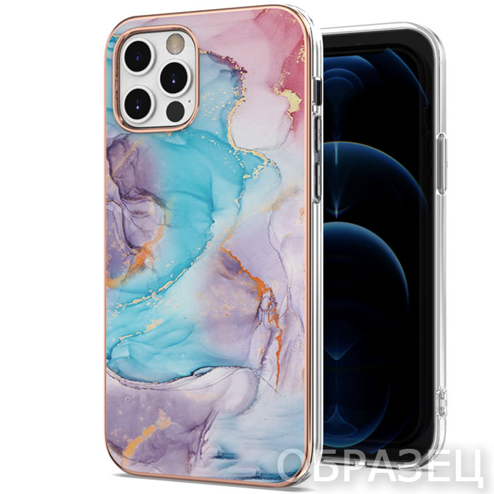 Samsung S20 Plus. Накладка, New IMD, мрамор разноцветный