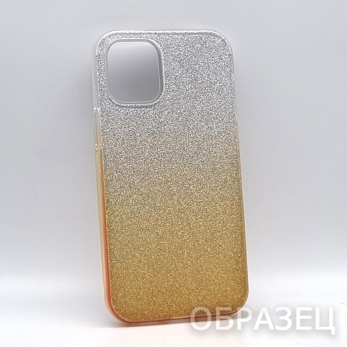 Huawei Y9S. Накладка, силикон, пластик, блестки, золотой и серебристый