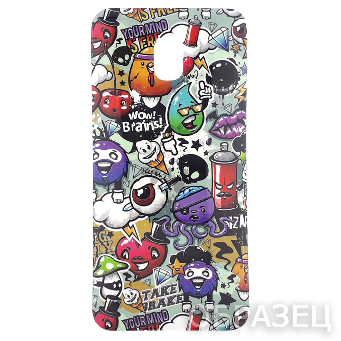 Huawei Y6P. Накладка, силикон, IMD, StickerBomb
