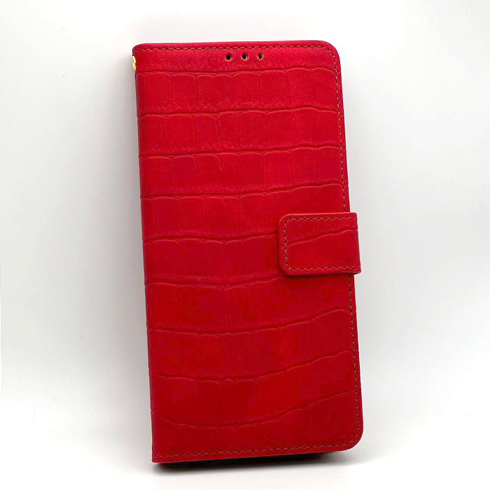 Samsung M31. Книжка, Classic Croc Leather, красный