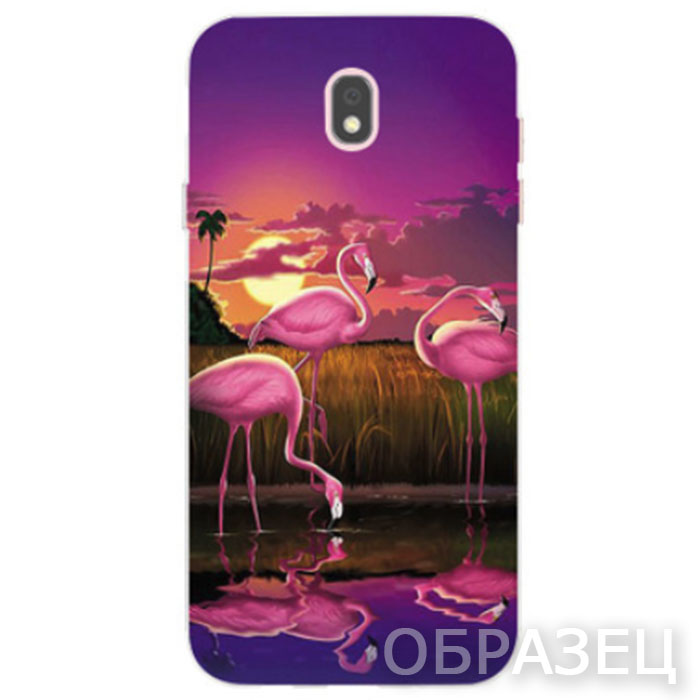 Huawei Honor 30s. Накладка, силикон, Simple Print, Фламинго на Закате