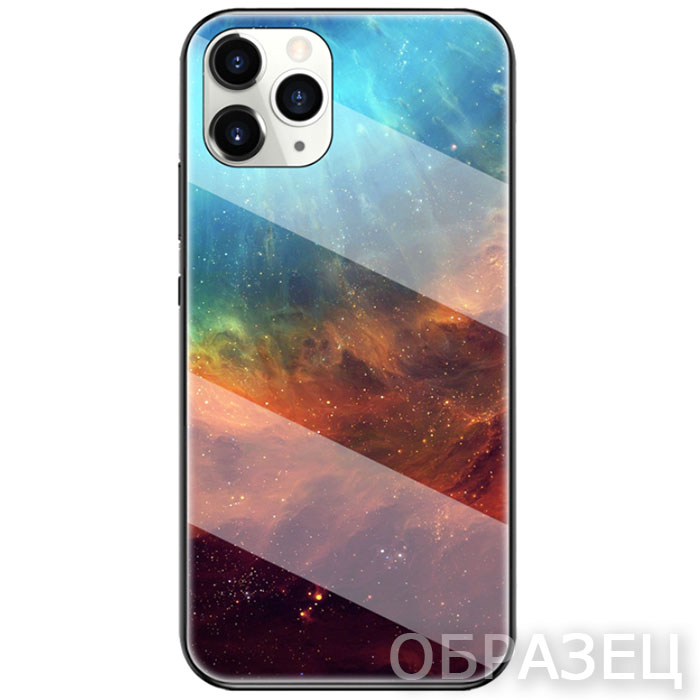 Samsung A01 Core. Накладка, силикон + стекло, Космос, разноцветный