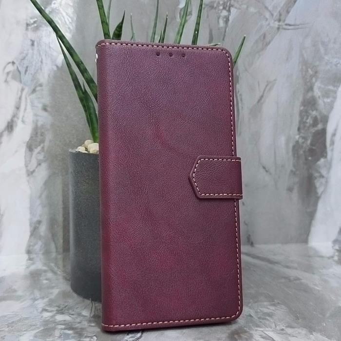 Xiaomi Redmi 9C/10A. Книжка, Classic Simple Leather, бордовый