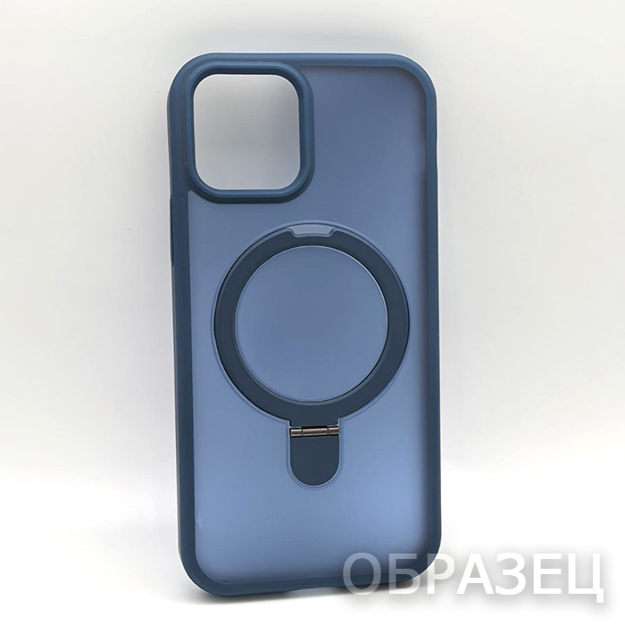 iPhone 12/12 Pro. Накладка, Rock Matte Big Ring, синий