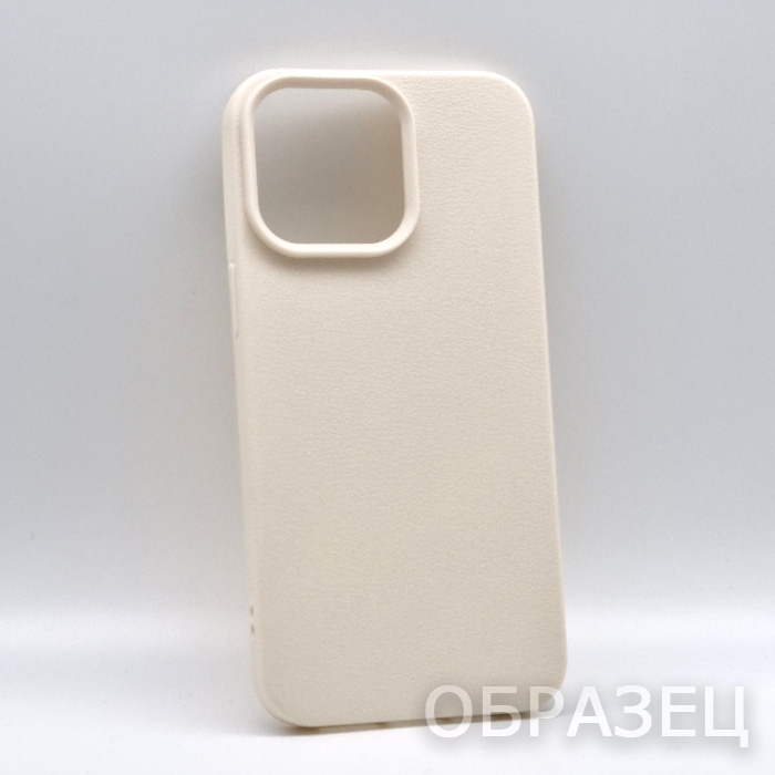 iPhone 12 Pro Max. Накладка, силикон, Simple PU Leather, текстура кожи, бежевый