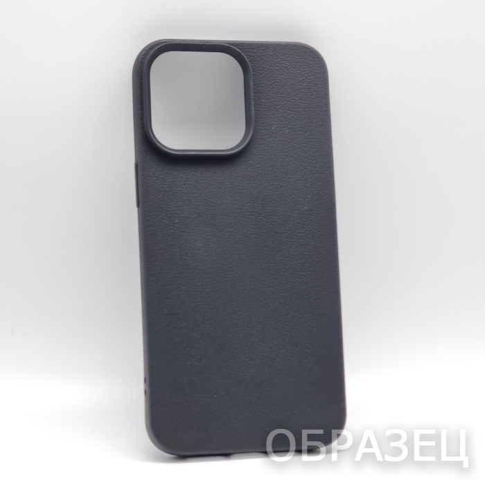 iPhone 12 Pro Max. Накладка, силикон, Simple PU Leather, текстура кожи, черный