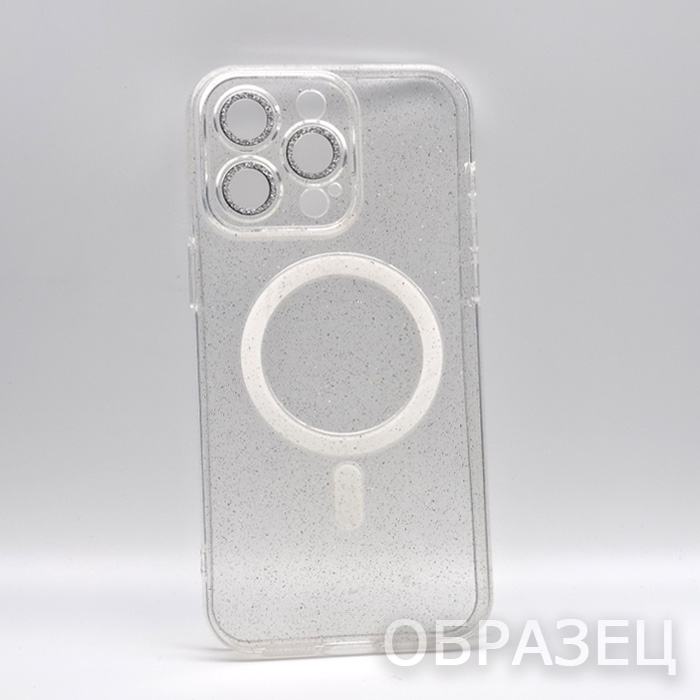 iPhone 12 Pro Max. Накладка, Heavy TPU Camera Mag, блестки, прозрачный