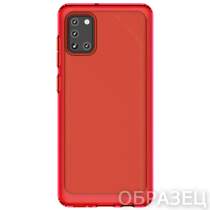 Samsung M51. Накладка, Arare, прозрачный красный