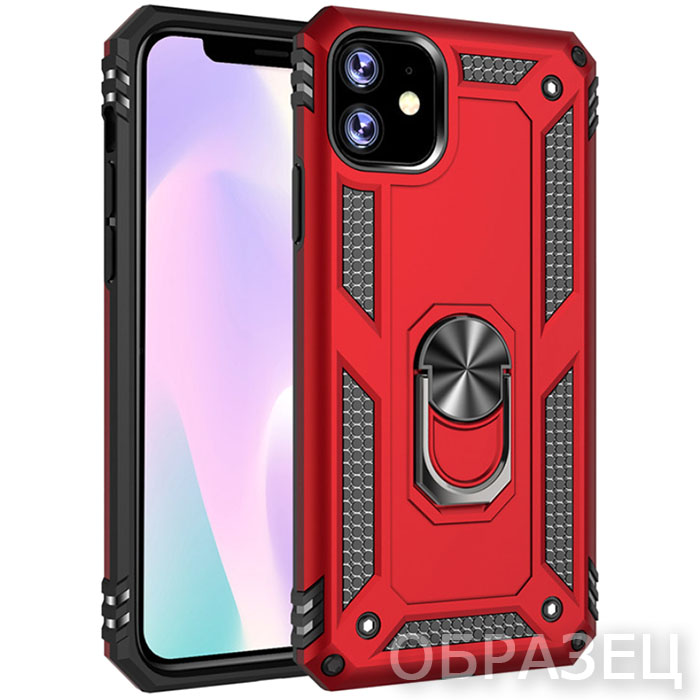 Samsung Note 20 Ultra. Накладка, Shield Ring, красный
