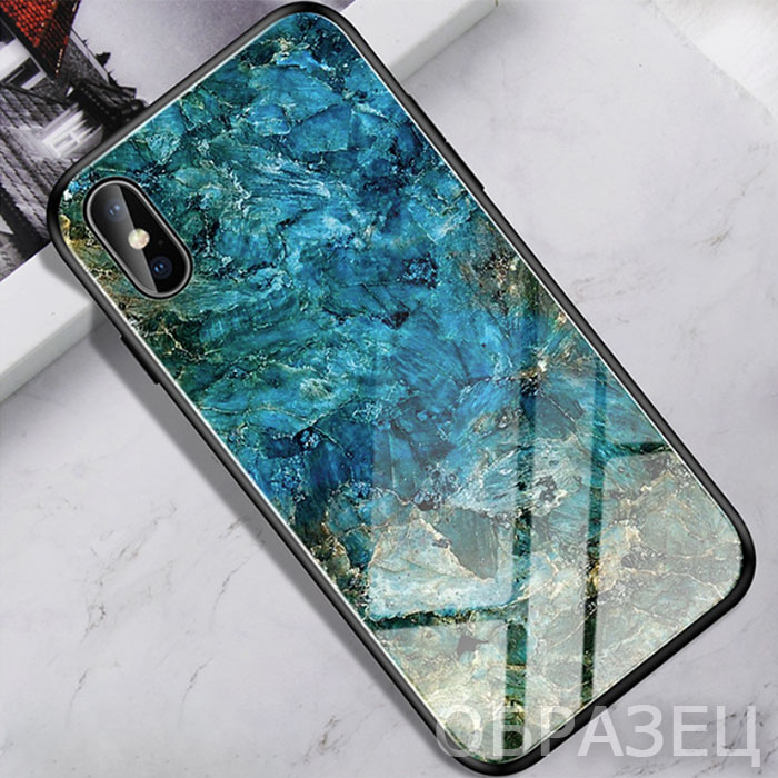 Samsung A71 5G. Накладка, силикон + стекло, Изумрудный Мрамор
