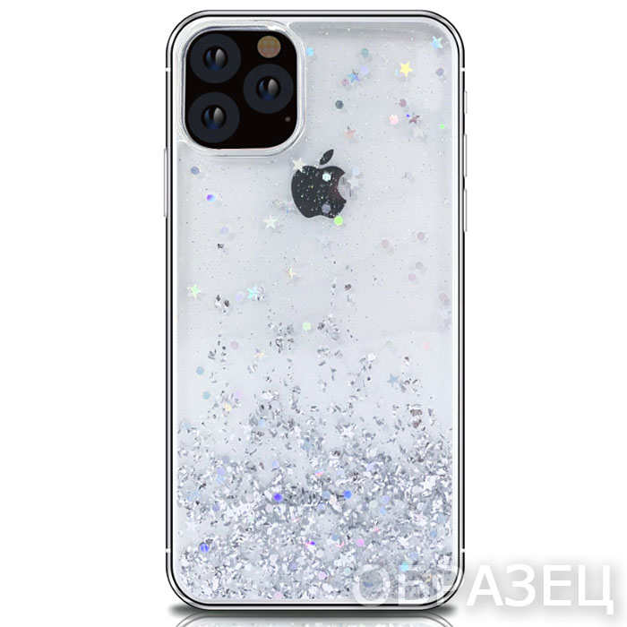 Realme 6 Pro. Накладка, Epoxy Glitter, прозрачный