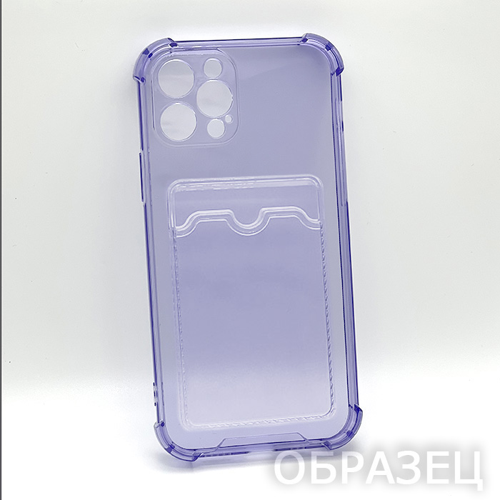 Realme C12/C15/C25. Накладка, Armor TPU Card, фиолетовый прозрачный