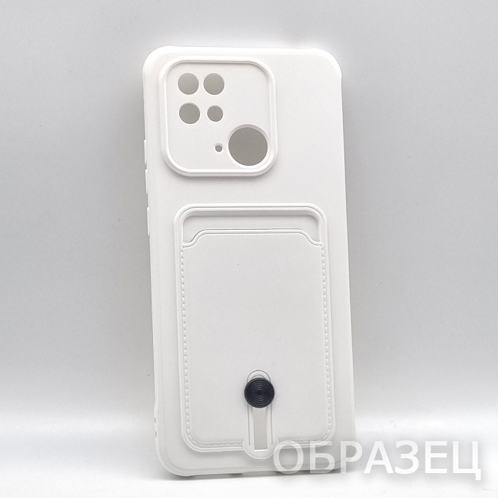 Samsung A12/M12. Накладка, Soft Card Slide, белый