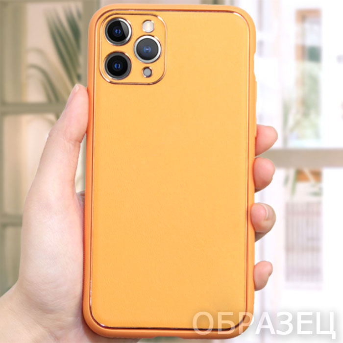 Samsung A12/M12. Накладка,  Luxury Leather, желтый