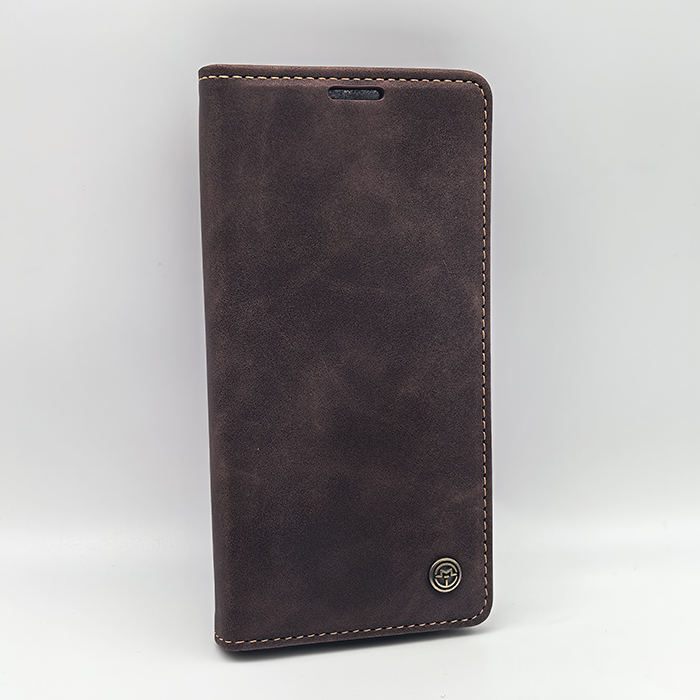 Samsung S21+. Книжка, Caseme, коричневый