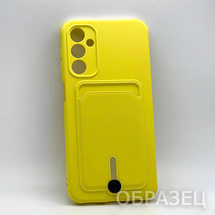 Samsung S21. Накладка, Soft Card Slide, ярко-желтый