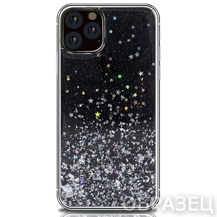 Xiaomi Redmi Note 9T. Накладка, Epoxy Glitter, черный