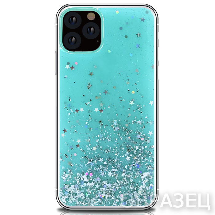 Xiaomi Redmi Note 9T. Накладка, Epoxy Glitter, бирюзовый