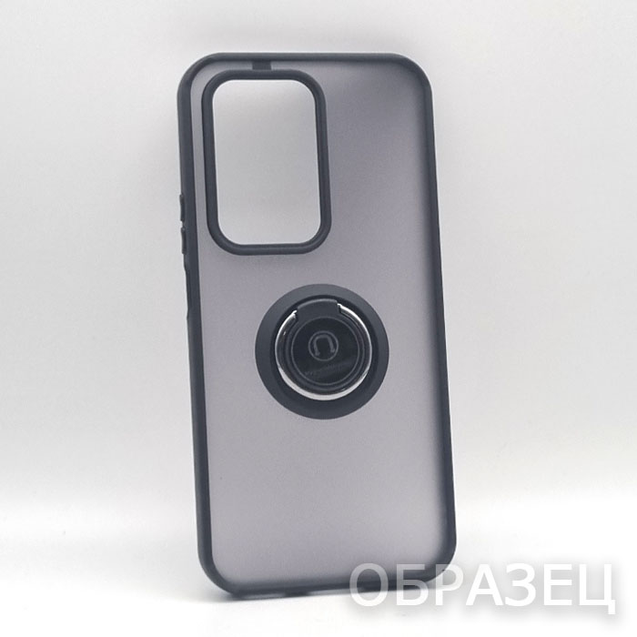 Xiaomi POCO F3. Накладка, Rock Matte Ring, черный