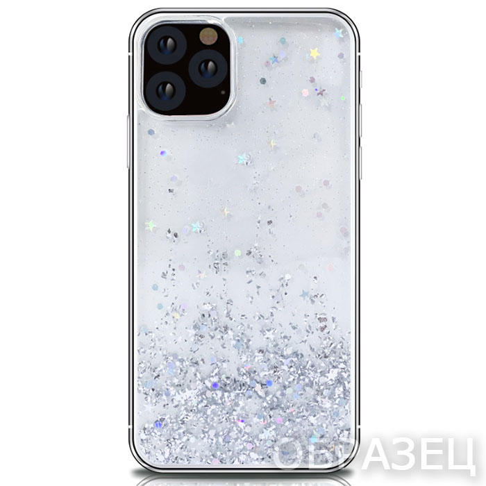 Xiaomi POCO F3. Накладка, Epoxy Glitter, прозрачный