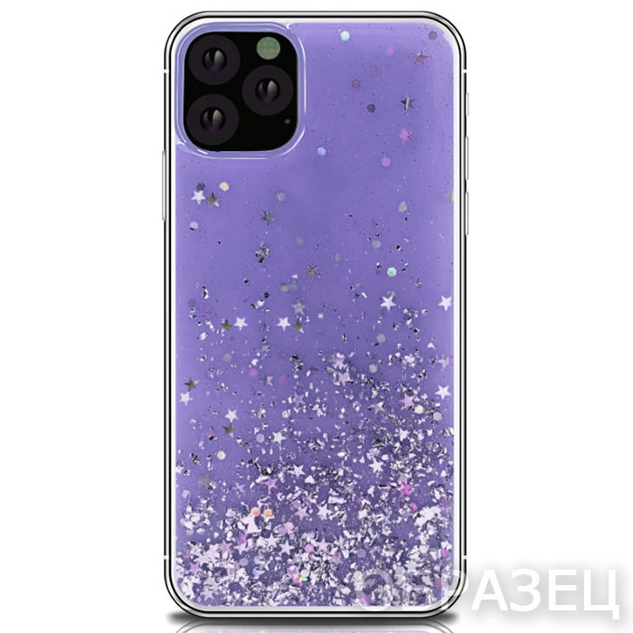 Xiaomi POCO F3. Накладка, Epoxy Glitter, фиолетовый
