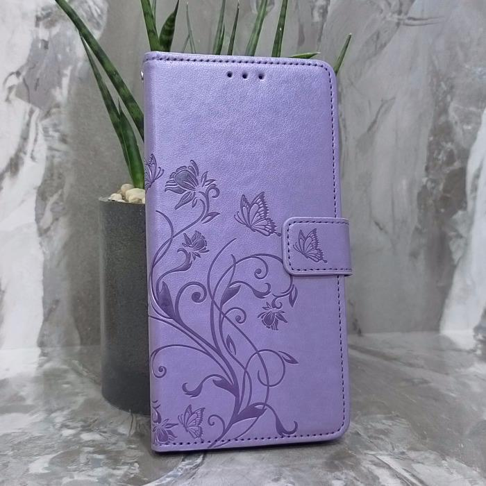 Xiaomi Redmi Note 10/Note 10S/POCO M5s. Книжка, бабочка и цветы, фиолетовый