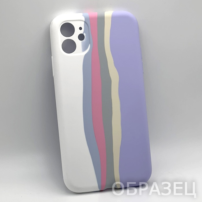 Xiaomi Redmi Note 10 Pro. Накладка, Silicone Cover, радужный бело-сиреневый